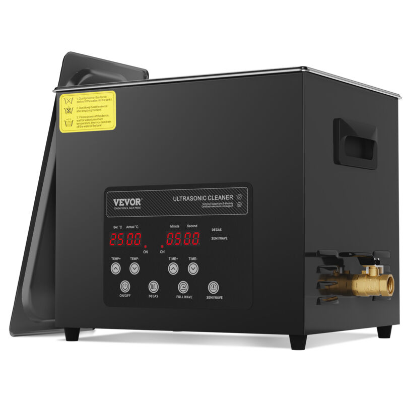 VEVOR 10 L Ultraschallreiniger 240 W digitales Ultraschallreinigungsgerät mit Schonmodus & verbesserter Entgasung, 40 kHz industrieller Schmuckreiniger mit Heizung & Timer, für Brillen Uhren Schwarz