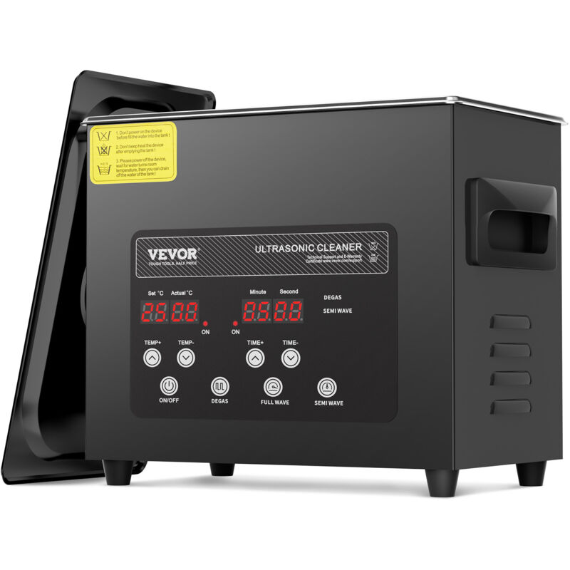 VEVOR 3 L Ultraschallreiniger 120 W digitales Ultraschallreinigungsgerät mit Schonmodus & verbesserter Entgasung, 40 kHz industrieller Schmuckreiniger mit Heizung & Timer, für Brillen Uhren Schwarz