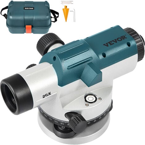 VEVOR Niveau Automatique Optique 26X Niveau Professionnel Chantier Ouverture 40 mm Compensateur Magnetique Auto-Nivelant Precision Mise a Niveau 1,6 mm/30,5 m Outil Mesure Etanche IP54 avec Mallette