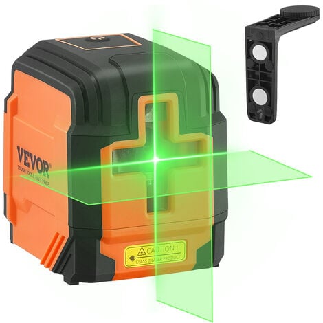 MOPHORN VEVOR Niveau Laser Vert 15 m Ligne Croisee Mode Autonivelant Manuel Longueur deOnde Laser 520 nm ± 10 nm Laser de Construction ± 0,28 cm a 10 m 5 h de Travail Continu avec Batterie Support Chargeurs