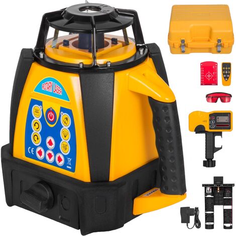 VEVOR Nivel Láser con Auto-nivelación de 360 ° Kit de Nivelación Láser Giratorio con Auto-nivelación Haz Rojo Preciso IP54 Impermeable Tiempo de Trabajo de 20 Horas para Uso en Interior y Exterior
