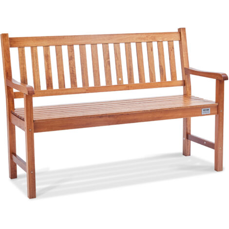 VEVOR Outdoor Bench, 50 inches Wood Garden Bench for Outdoors, 800 lbs Load Capacity Bench, Outdoor Garden Park Bench with Backrest and Armrests, Patio Bench for Garden, Park, Yard, Front Porch