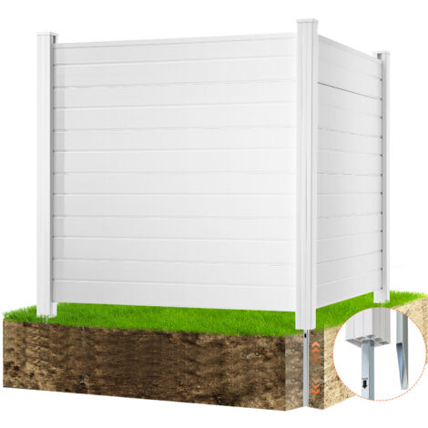 VEVOR Outdoor Privacy Screens, 50" W x 50" H Air Conditioner Fence, Pool Equipment Enclosure, Horizontal Vinyl Privacy Fence, Perfect to Enclose Trash Can and A/C Units (2-Panel)