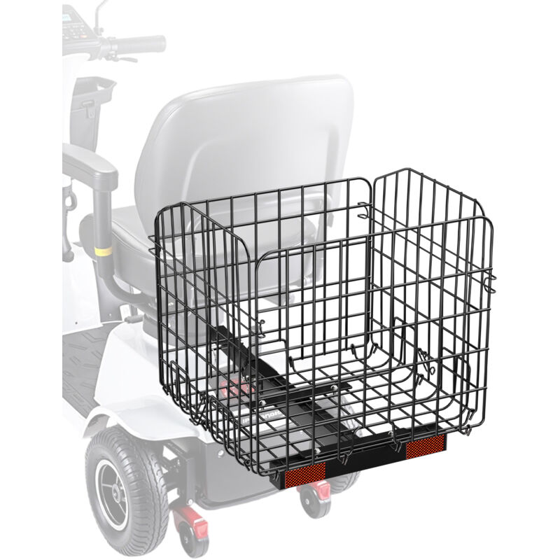 VEVOR Scooter Rear Basket, Folding Metal Wire Basket, Heavy Duty & Spacious Cargo Basket, Works with 1-inch Receiver, Compatible with Most Golden, Drive & Pride Mobility Scooter