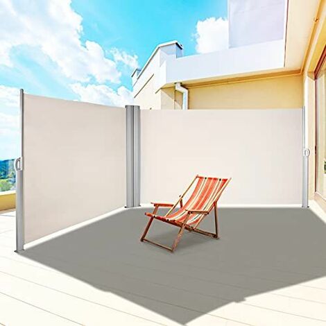 VEVOR Paravent Retractable Exterieur Blanc Double 63x236pouces, Store Latéral Paravent...