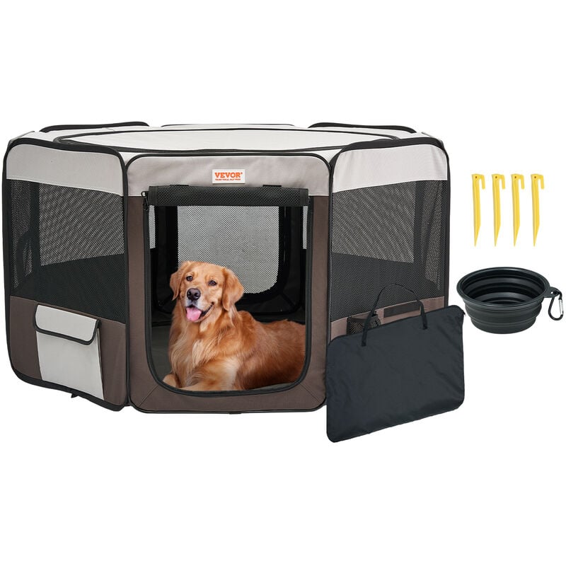 Mophorn - vevor Parc pour Chien Portable 1168x584 mm Enclos Lapin Chat Chiot Pliable Tissu Oxford 600D Impermeable Fermeture Eclair pour Interieur