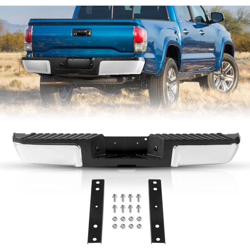 Pare-Chocs Arriere, Compatible avec Ford F250/Ford F350 Super Duty 2008-2016, en Acier, avec Eclairage de Plaque deImmatriculation et Marchepied,