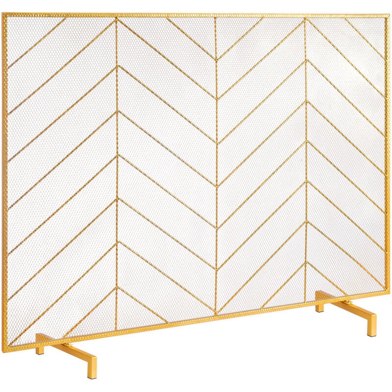 Mophorn - vevor Pare-feu de Cheminee 1 Panneau Grille de Protection de Cheminee Fer 98x75,8 cm Robuste avec Porte Pare-etincelles Autoportant