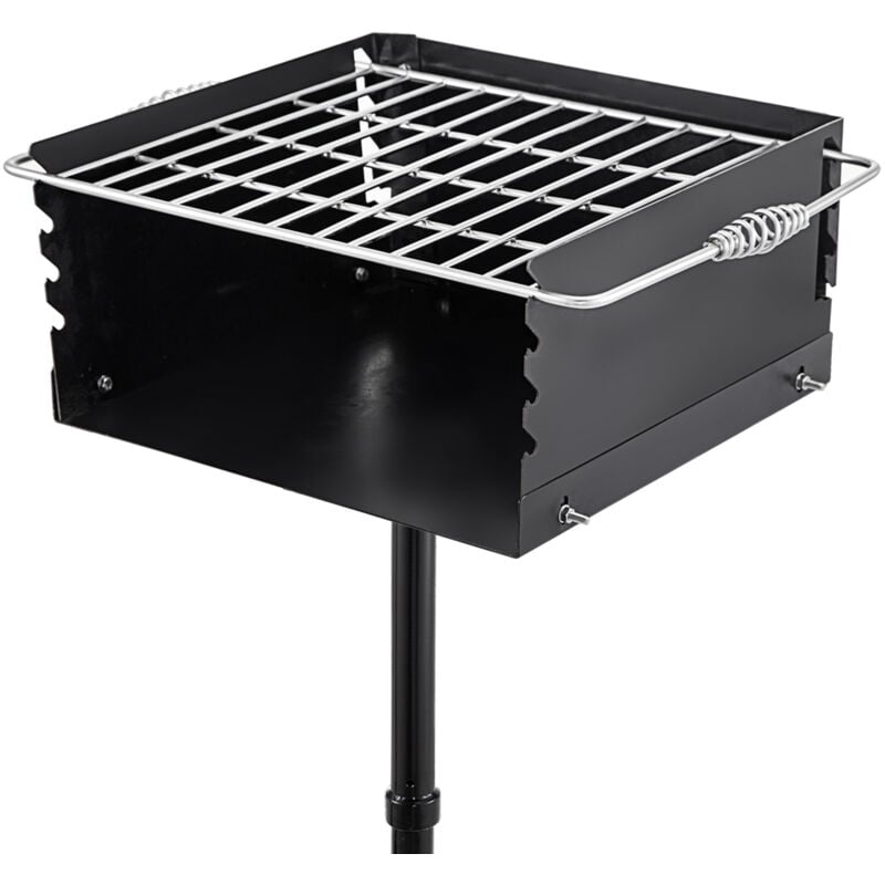 Mophorn - vevor Parkähnlicher im Freien Parkähnlicher Holzkohlegrill 16 x 16 Zoll Bodensäule, Grillwagen Holzkohle Edelstahl Leichtgrill Deckel