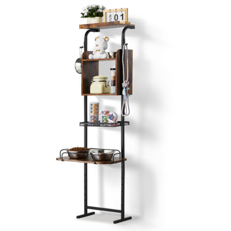 VEVOR Pet Feeding Station with Storage, Elevated Dog Bowls, Raised Dog Bowl Stand, Dog Food Storage and Feeder Station with Storage Shelves, Pet Toy Storage Organizer, for Large Medium Small Dogs