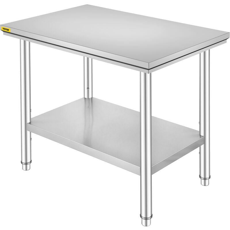 Image of VEVOR 60 x 76 x 80 cm Piano di Lavoro per Cucina Professionale Acciaio Inox, Tavolo da Lavoro da Cucina Piano di Lavoro Inox, Tavolo da Lavoro per