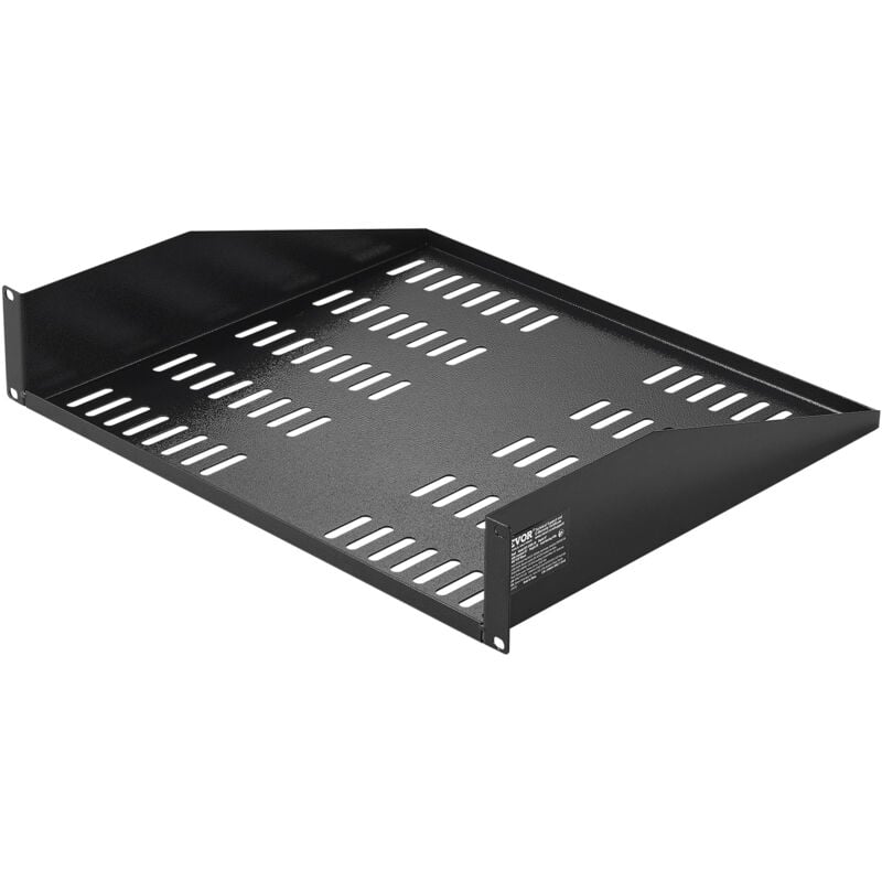 Vevor - Piano per supporto per server 2U, Profondita 406 mm, Carico max. 22,6kg, Piano ventilato per montaggio da parete con vassoio, Piano per