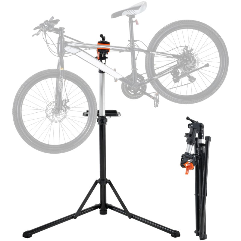 Mophorn - vevor Pied deAtelier Velo Pliable Charge 30 kg Support de Reparation de Velo Reglable en Hauteur Pince Pivotant 360° Stand de Bicyclettes
