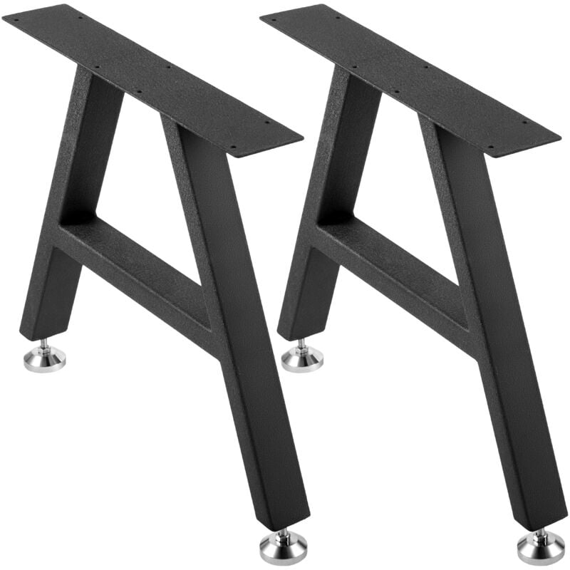 Pieds de table en metal, 40,6 x 45 cm, pieds de bureau en forme a, lot de 2, avec revetement en polyurethane, pieds de meubles avec protections de
