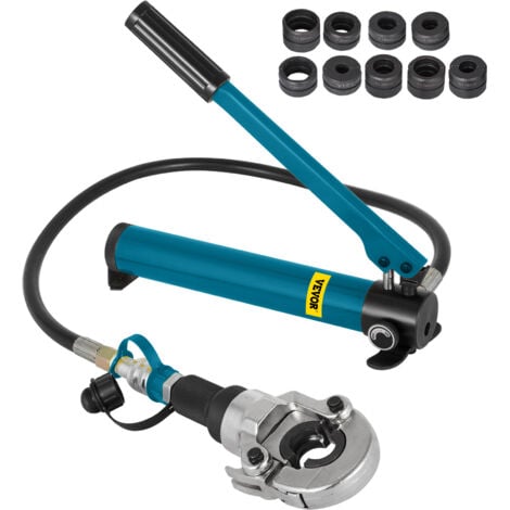 VEVOR Pince a Sertir Hydraulique Forme TH/V 12-28/16-32 Kit de Pince de Sertissage Multicouche Force de Pression 6 T Sertisseuse Tete Pivotante a 360°, avec Bouteille pour Tuyaux PE PEX PB