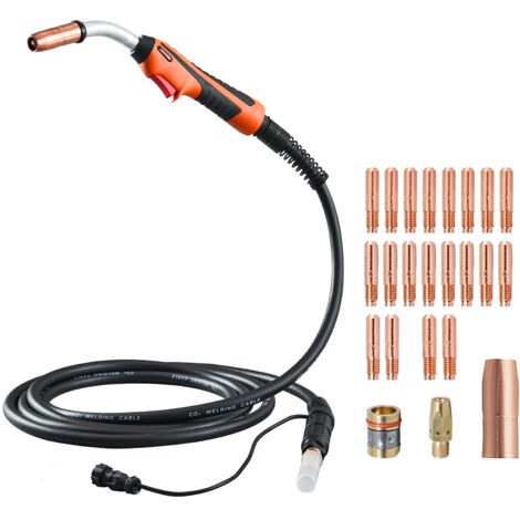 VEVOR Pistola per Saldatura MIG 250 Amp Torcia per Saldatura MIG, Cavo 4,57 m Compatibile con Saldatrici Millermatic 200, 210, 212, 250, 250X, 251, 252, per Fili di Saldatura 0,76 mm 0,88 mm 1,14 mm