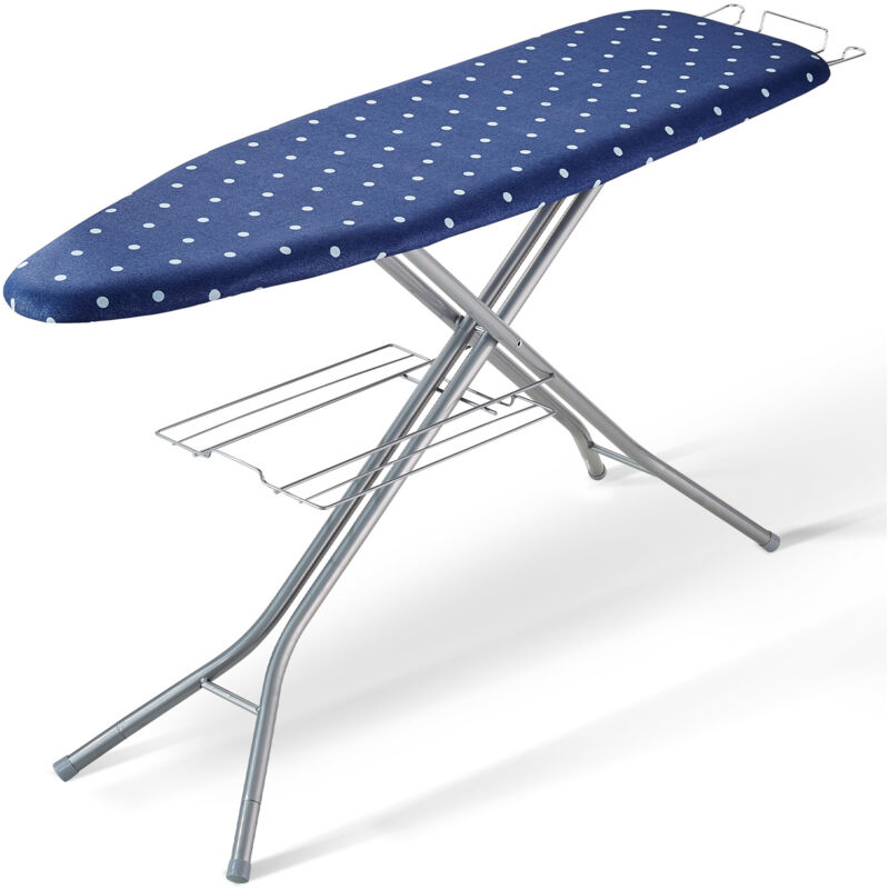 VEVOR Planche a Repasser 140x37 cm Table a Repasser 4 Couches Epaisses Hauteurs Reglables 64-97 cm Plateau Rangement Inferieur Housse Anti-chaleur