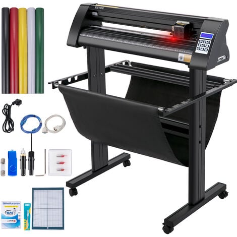 VEVOR Plóter de Corte de Vinilo 870 mm Luz de Guía LED Signmaster Label Maker Plotter de Corte de Vinilo 15-800 mm/s para Campo de Publicidad Decoración Variada Artesanía Fabricación de Etiqueta