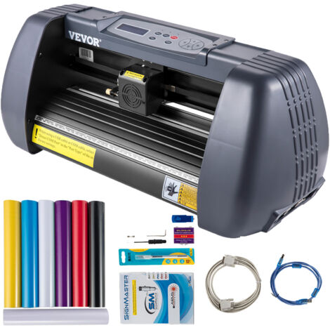 VEVOR Plotter da Taglio, 375 mm Velocita di taglio 10-800 mm/s 16 MB Plotter per Tagliare in Vinile con Software per Tagliare Vinile Adesivo e Decalcomania, Carta per Album, Cartoncino e Vari Supporti