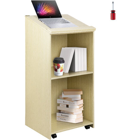 VEVOR Podio in Legno MDF a Colore Bianco, Podio da 60 x 40 x 120 cm con 4 Rotelle Girevole e Presa in Lega, Leggio per Pulpito Utilizzo per Chiese, Aule, Seminari, Caffe, Matrimoni, Case e Ristoranti