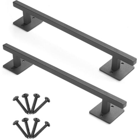 VEVOR Poignée de Porte de Grange, Lot de 2, Poignées de Portail Rustique Robuste Métal 32 cm, Revêtement Antirouille, Acier au Carbone, pour Porte Coulissante, de Garages, d'Abri de Jardin, de Clôture