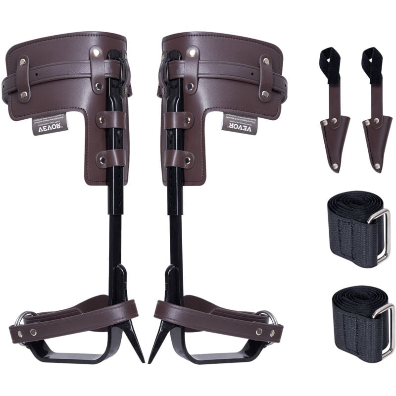 Vevor - Pointes deescalade dearbre, 1 paire, crampons deescalade dearbre en acier allie, charge de 158 kg, equipement avec sangles et protecteurs de