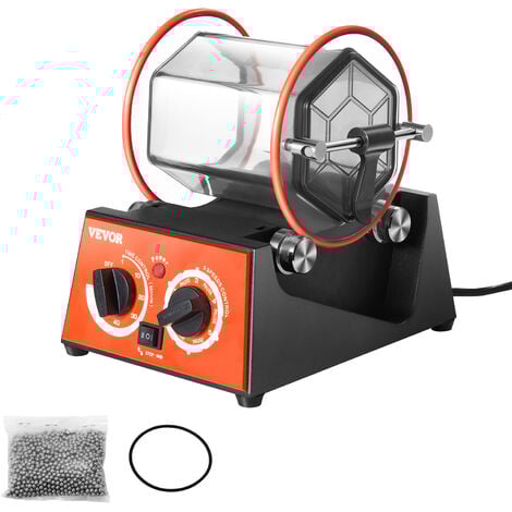 VEVOR Polisseur de Bijoux 3 kg 45 W Machine de Polissage de Bijoux 5 Vitesses 0-60 mins Reglable Polisseuse a Tambour Rotative Action Bidirectionnel pour Polir Pierre Roche Fer Bijoutier Bijouterie