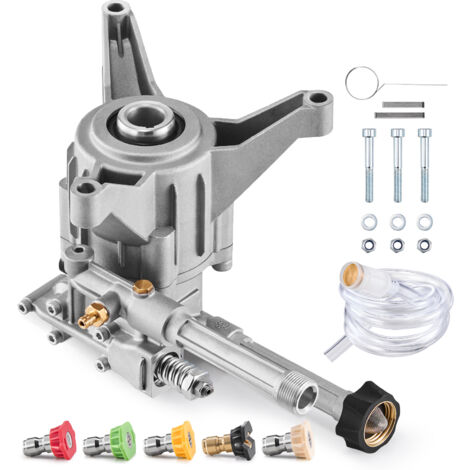 VEVOR Pompa per Idropulitrice, Albero Verticale 22,2 mm 3100 PSI 2,5 GPM Kit di Pompe per Idropulitrice Sostitutive, 5 Ugelli, Hardware e Tubo Sifone, Compatibile con Troy Bilt, PowerStroke, Craftsman