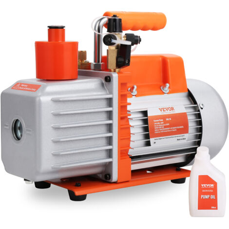 VEVOR Pompa per Vuoto Rotativa a Palette 320 x 125 x 230 mm Pompa per Vuoto per Aria Condizionata 2 Stadi, 280 W 142 L/min Riparazione HVAC, Manutenzione della Refrigerazione, Degasaggio della Resina