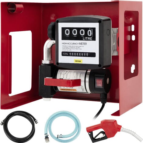 VEVOR Pompe a Huile Automatique 220 V, Pompe de Transfert Diesel Electrique 2800 tr / min, Pompe Aspiration Huile 40 L / min, Pompes a Carburant Auto-Aspirant avec Debitmetre, Moteur Puissant