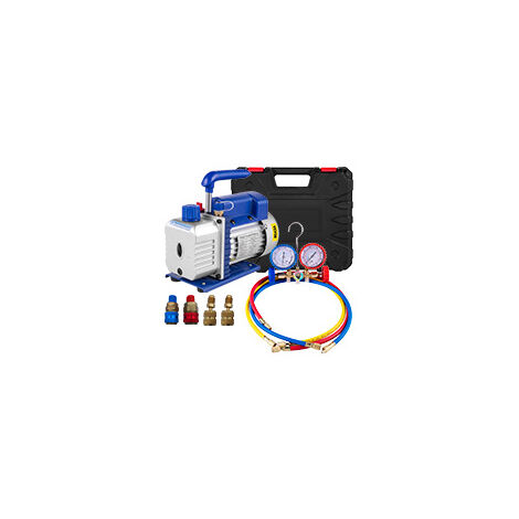 VEVOR Pompe a Vide Climatisation 4 CFM, Kit de Pompe a Vide Automatique 1/3 HP, Radiateur Intelligent, Atelier, Entretien Automobile, Voitures