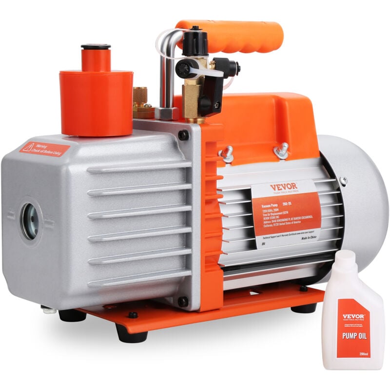 Vevor - Pompe a vide rotative a palettes 141 L/min, pompe a vide de climatisation a 2 etages,250 w, 6,35 mm et 9,5 mm sae male,12,7 mm acme male