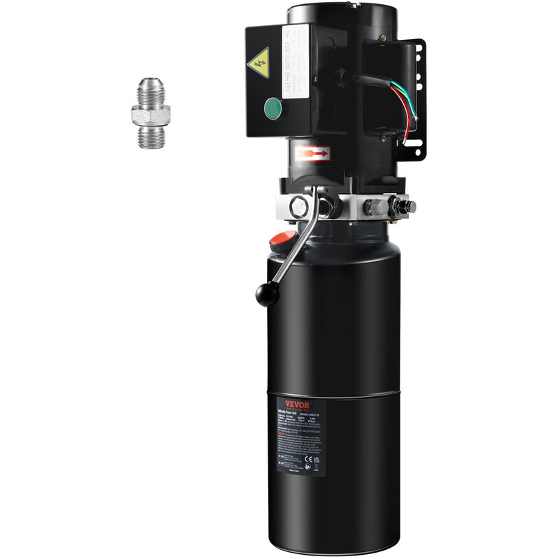 Vevor - Pompe Hydraulique ac 220 v 9,5 l Groupe Hydraulique Simple Effet Debit deHuile 6,4 L/min Max Pression de Decharge 22 MPa pour Camion a Benne