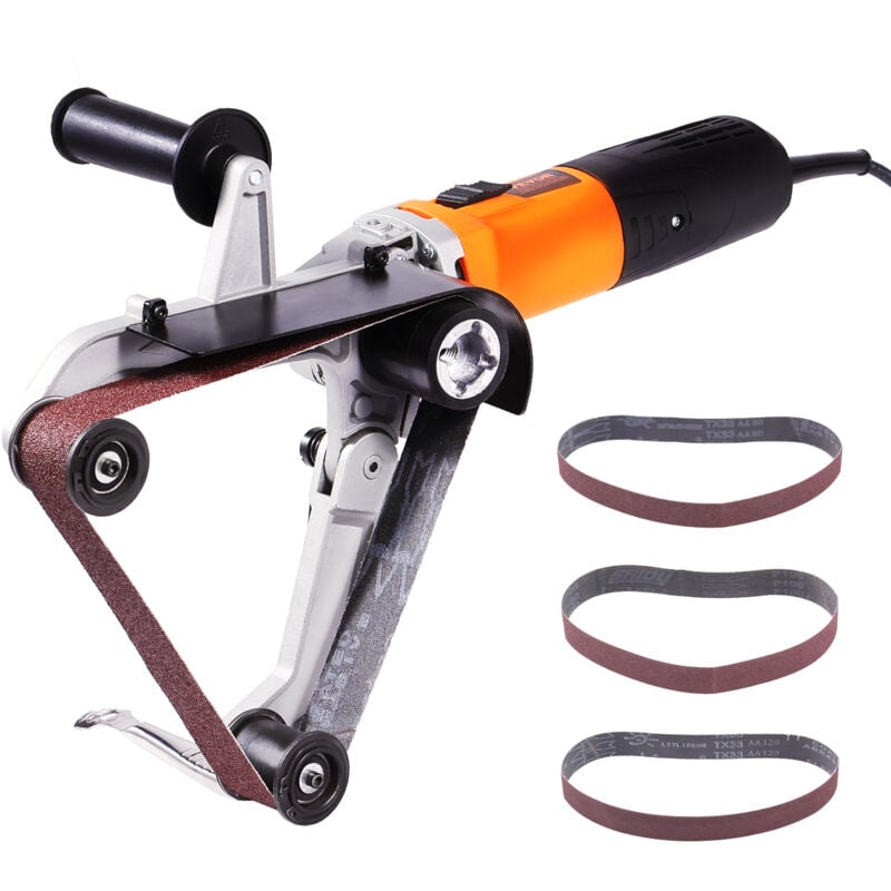 Vevor Ponceuse a Bande, Ponceuse de Tubes Professionnelle 1300 w avec 6 Vitesses Variables 1100-3200 tr/min avec 3 Bandes Abrasives 40 x 760 mm pour