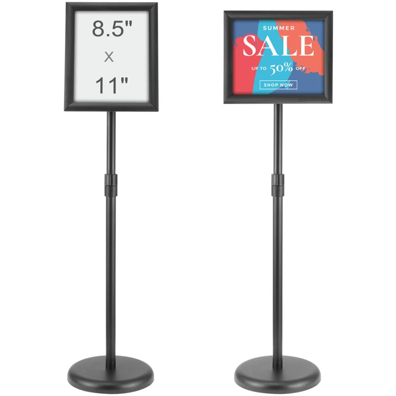 Mophorn - vevor Porte-Affiche 279 x 216 mm Presentoir sur Pied Rotation a 360° Hauteur Reglable 820-1250 mm Panneau deAffichage en Alu avec Base