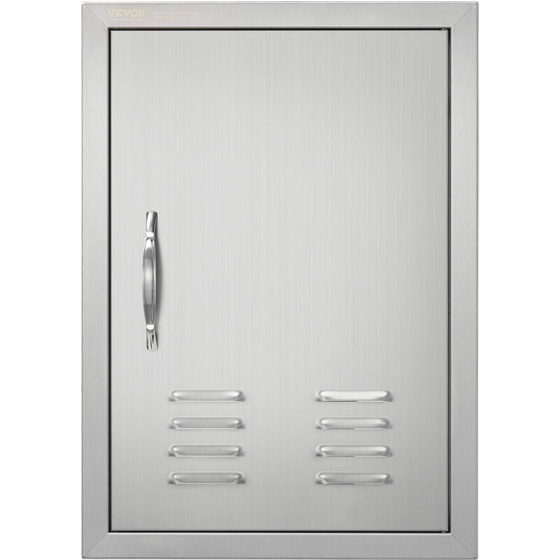 Mophorn - vevor Porte deAcces pour Barbecue, Simple Porte de Cuisine Exterieure 610 x 431 x 45 mm, Porte Encastree en Inox, avec Poignees, Aerations