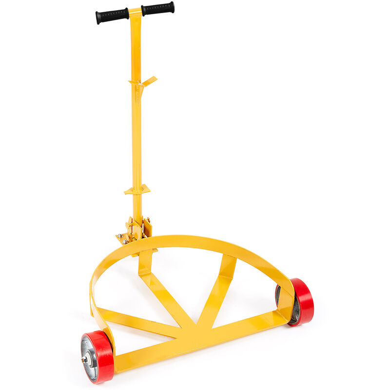 Vevor Porte-Fut 250 l Chariot a Baril Capacite de Charge 544 kg Plateau Roulant 3 Roulettes Cadre Acier Poignee Ajustable Socle Rouleur Outil pour