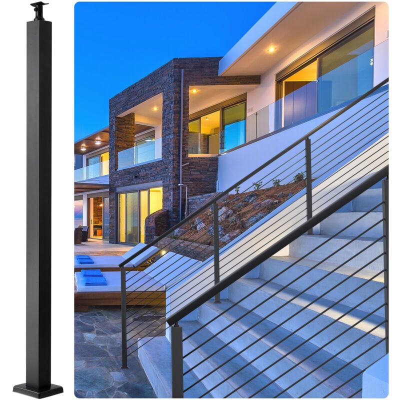 Vevor - Poteau de rampe deescalier a cable, 91,4x5x5 cm, poteau de garde-corps de pont sans trous, poteau de main courante deescalier en acier