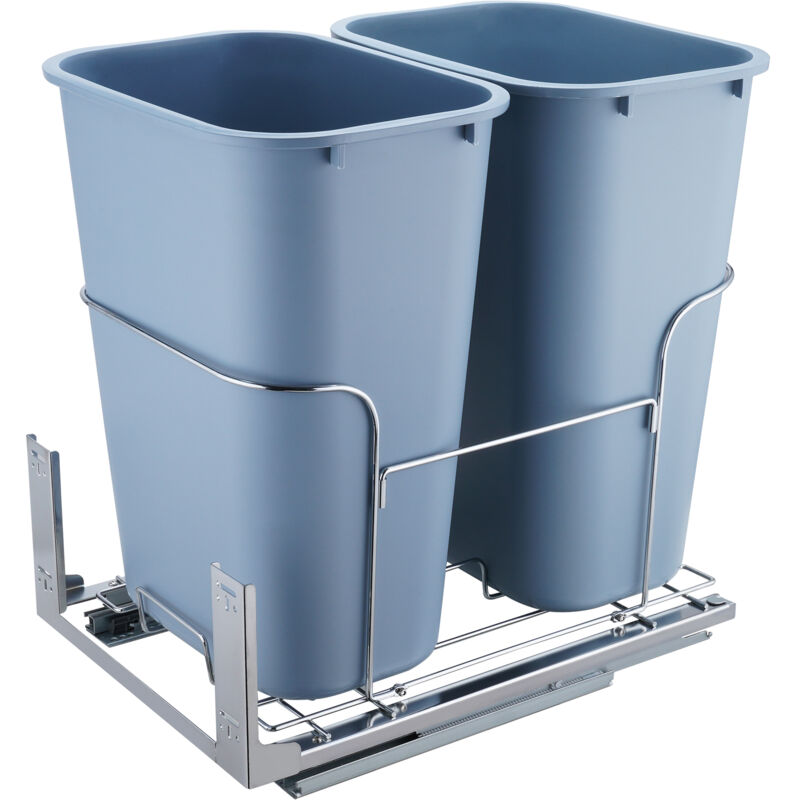 Mophorn - vevor Poubelle Encastrable Coulissante 35 x 2 l Collecteur de Dechets sur Glissieres Charge 50 kg Fermeture Amortie pour Tri Selectif