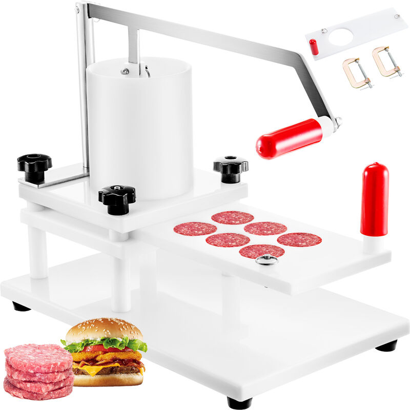 Presse a Burger Steak Hache pe Machine a Hamburger Acier Inoxydable Professionnelle Moules 5cm6 & 13cm 91g6 136-227g Tremie 160 mm pour Fabrication