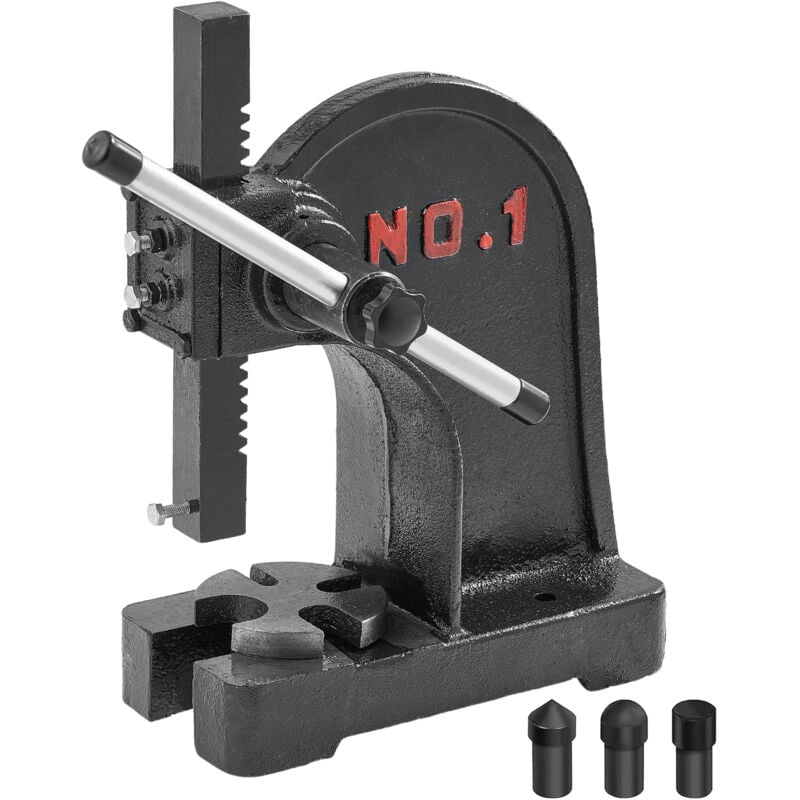 Vevor Presse a Cremaillere, Presse a Arbre Manuelle de 1 tonne, Hauteur Maximale de 150 mm, Presse Manuelle de Precision Robuste en Fonte, pour