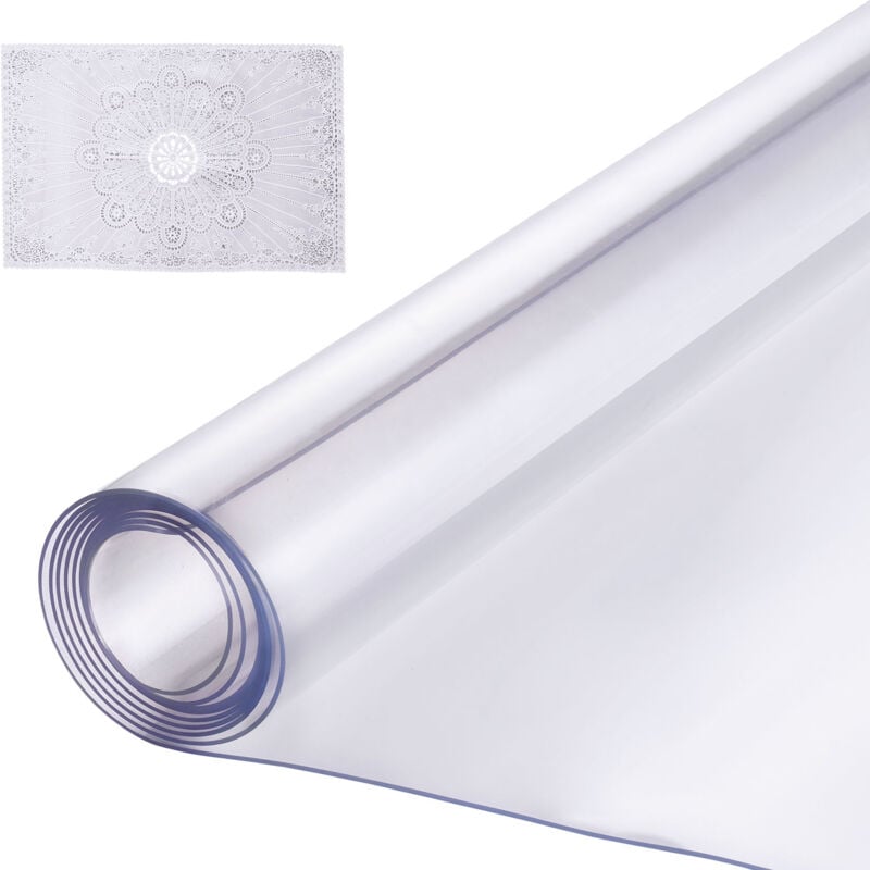 Vevor - Protection de bureau en pvc transparent, 40 x 60 pouces, epaisseur de 1,5 mm, housse de table rectangulaire, resistante a leau et facile a