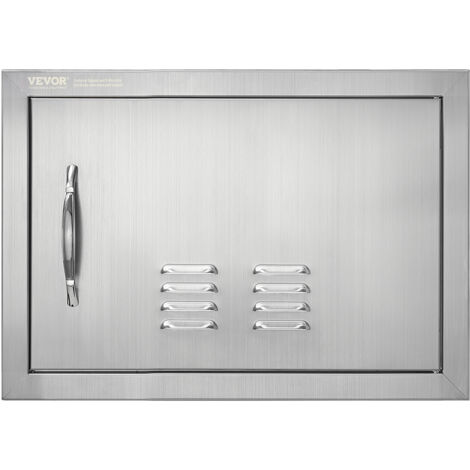 VEVOR Puerta de Acceso a Barbacoa Puerta de Cocina Exterior Simple de 508x356mm Puerta Empotrada de Acero Inoxidable con Manija Empotrada para Isla de Barbacoa Estación de Parrilla, Armario Exterior