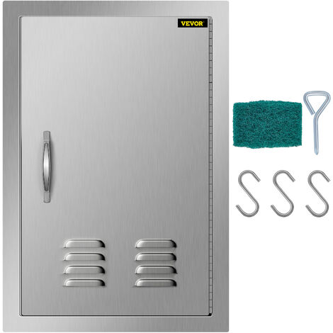 VEVOR Puerta de La Cocina Al Aire Libre Puerta de BBQ Vertical de 16 Pulgadas Acceso Simple con Bisagra a La Derecha Perfecto para Cocinas Al Aire Libre y Condiciones Climáticas, Llueva o Truene
