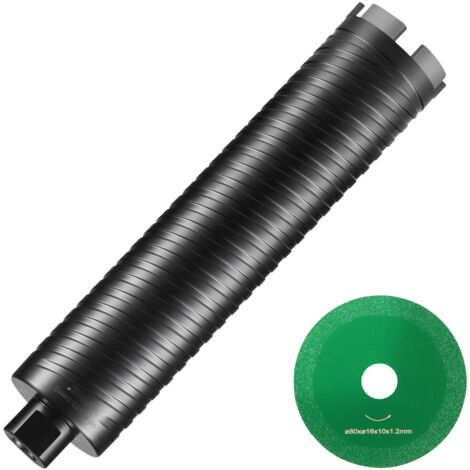 VEVOR Punta per carotaggio, Punta per carotaggio a umido/secco da 2,5" per mattoni e blocchi, Punta per carotaggio per calcestruzzo con adattatore per punta pilota Profondita di foratura 9,5"