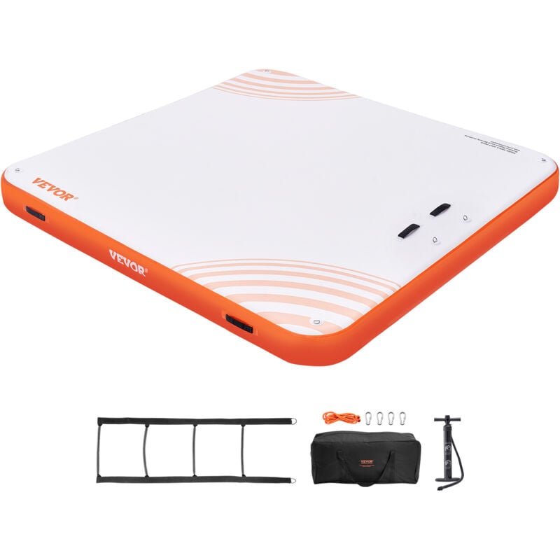 Mophorn - vevor Quai flottant gonflable, 2,13 x 2,13 m, plate-forme de quai gonflable tapis de quai flottant antiderapant avec sac de transport