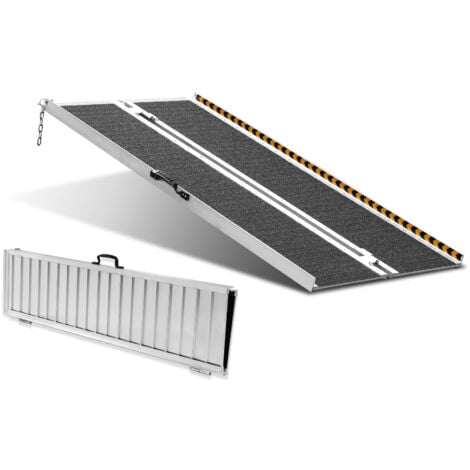 MOPHORN VEVOR Rampa para silla de ruedas, capacidad de 800 libras, rampa de umbral plegable portátil de aluminio antideslizante de 48 pulgadas para scooter, discapacitados, escalones, hogar, escaleras