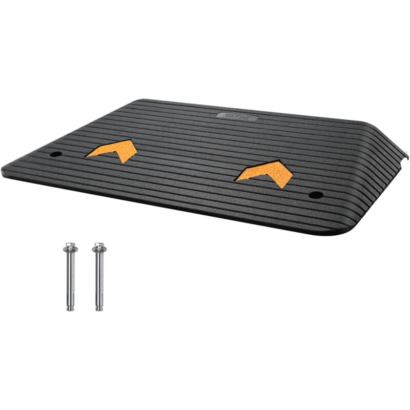 Vevor - Rampe de Seuil Hauteur 8,9 cm Rampe Trottoir Caoutchouc avec 1 Canal Capacite Charge 15 tonnes Surface Texturee Antiderapante pour Fauteuil