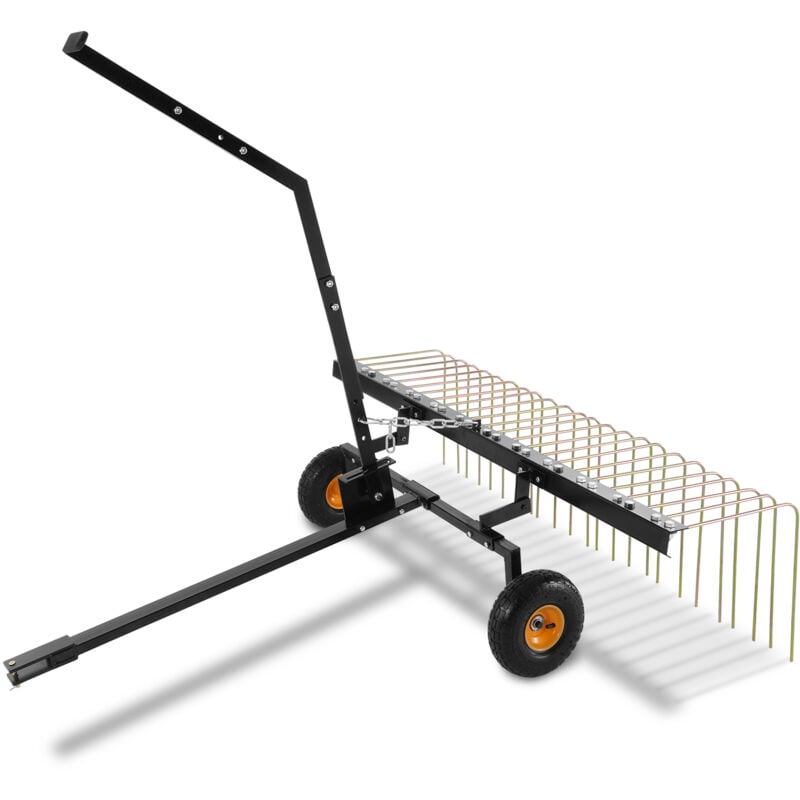 VEVOR Rateau dechaumeur de remorquage, 1500 mm, rateau dechaumeur remorque de pelouse avec 24 dents en acier pour VTT ou tondeuse, rateau avec