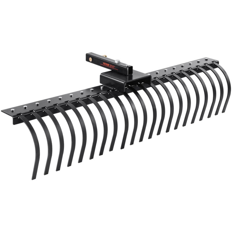 Vevor - Rateau paysager remorque, 1524 mm, rateau dechaumeur avec 21 dents bobine acier, rateau pour barres deoutils 1219-1524 mm et systeme